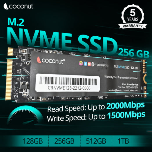 256GB NVMe PCIe SSD (2280) for fast data storage
