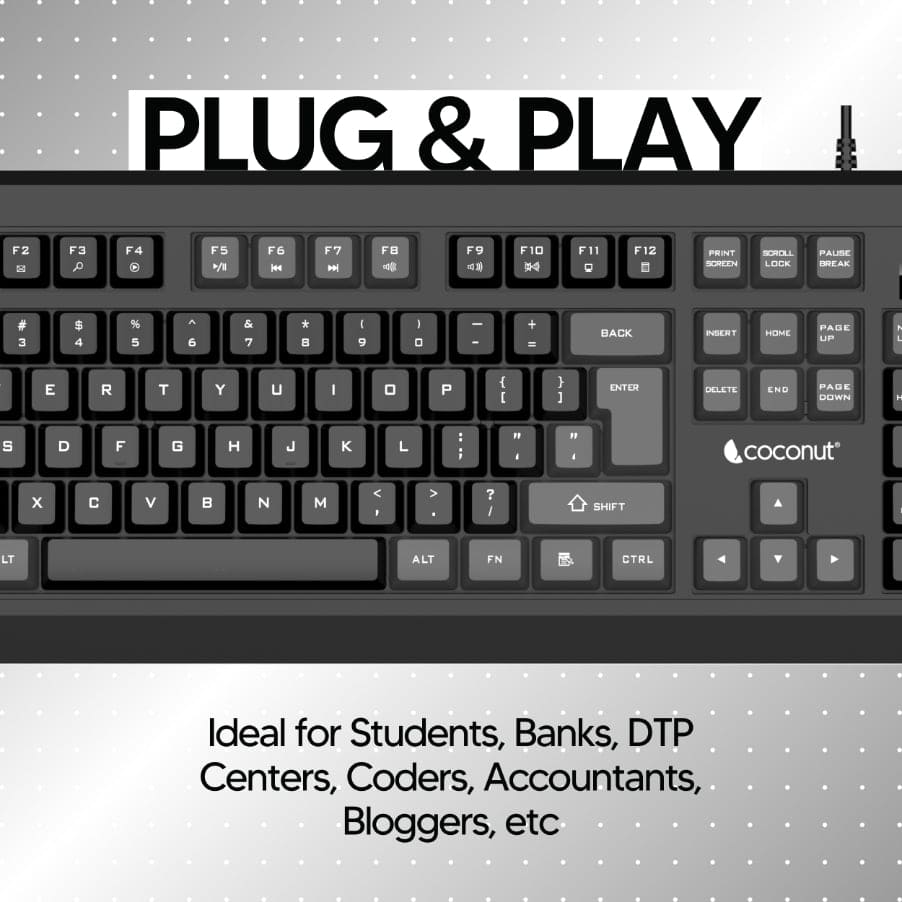 Steel 104 Membrane Keys Rugged Wired Keyboard, 10M+ Keystrokes