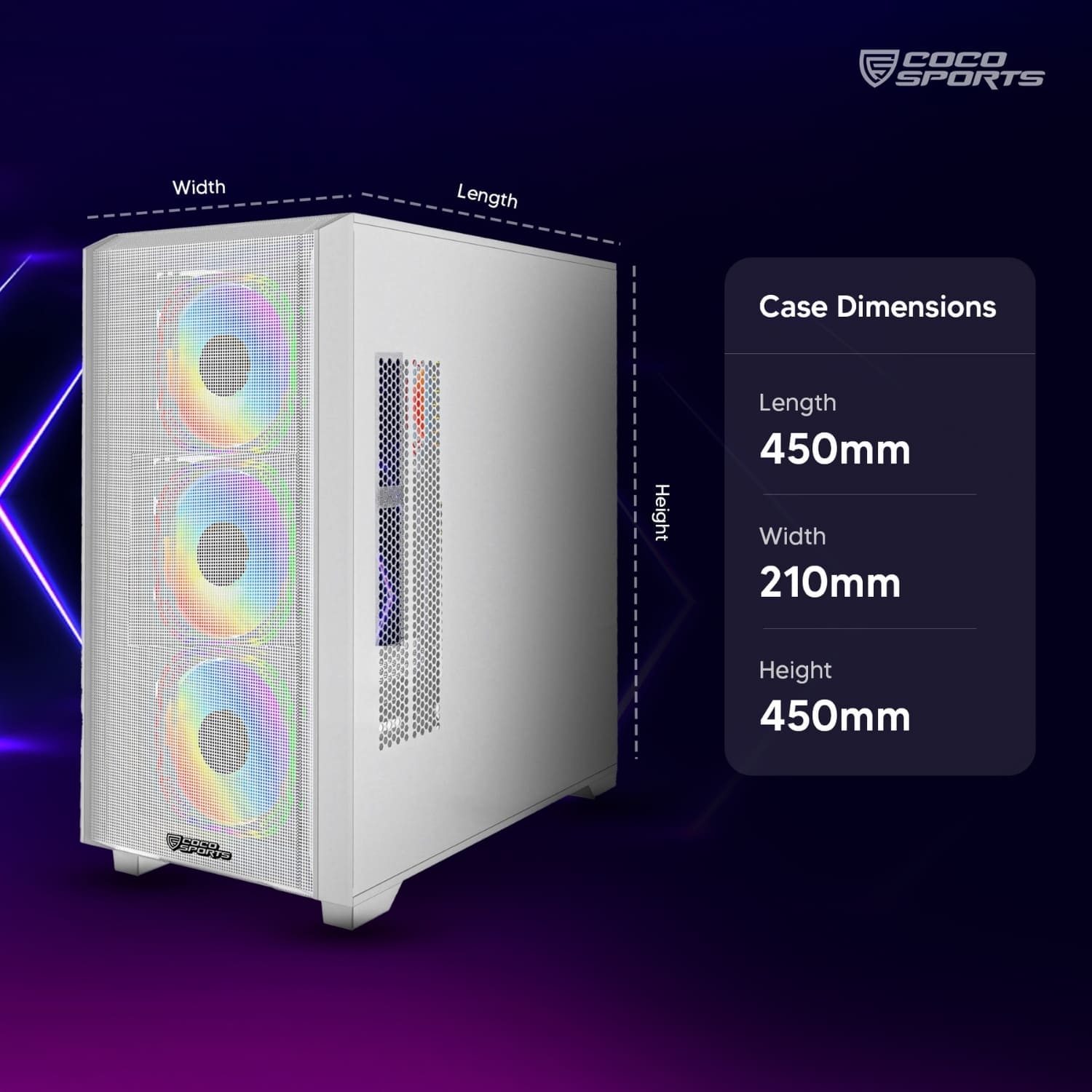 Rampage 5000D ELITE-M ATX case with Type C and USB ports