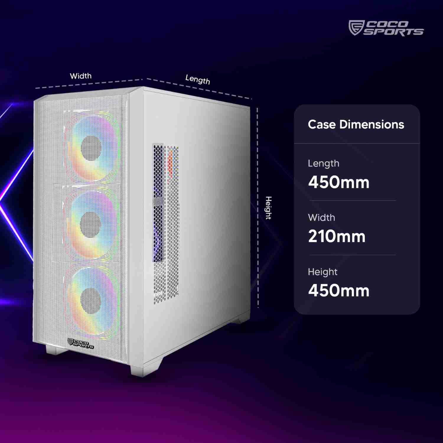 Rampage Elite Mesh aRGB (M-ATX) Mid Tower Gaming Cabinet (Black)