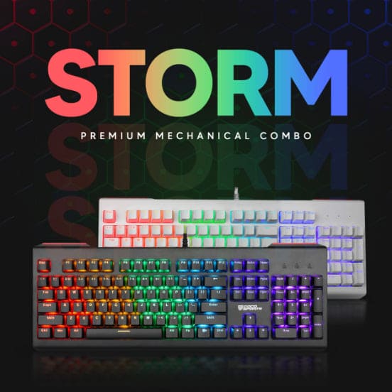 Storm Mechanical 104 Keys Gaming Keyboard with Rainbow Backlighting