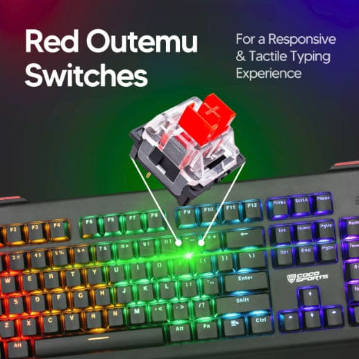Storm Mechanical 104 Keys Gaming Keyboard with Rainbow Backlighting