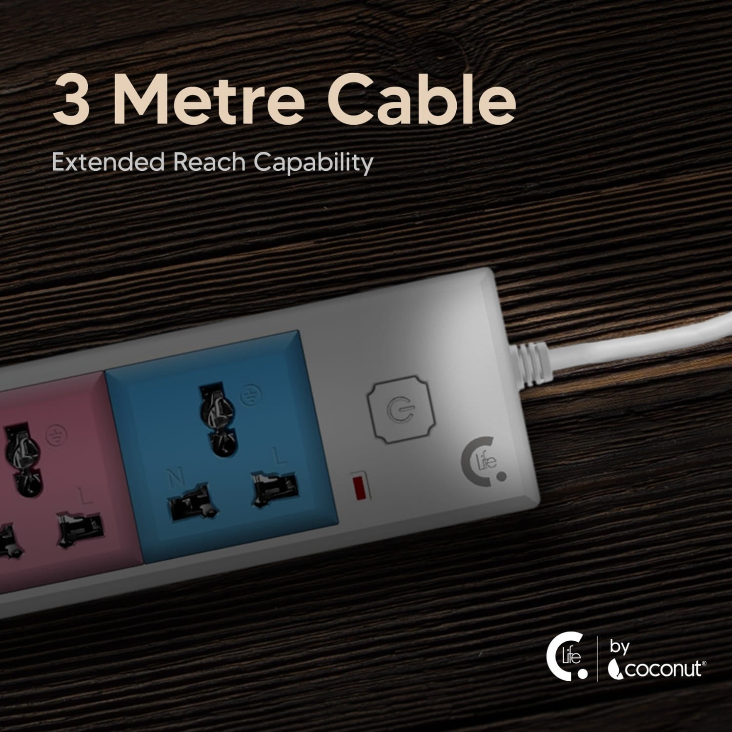 EB01 5-socket power strip with LED indicators for easy monitoring