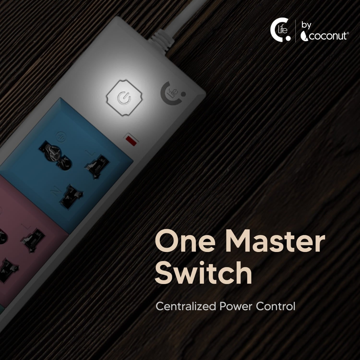 EB01 5-socket power strip with LED indicators for easy monitoring