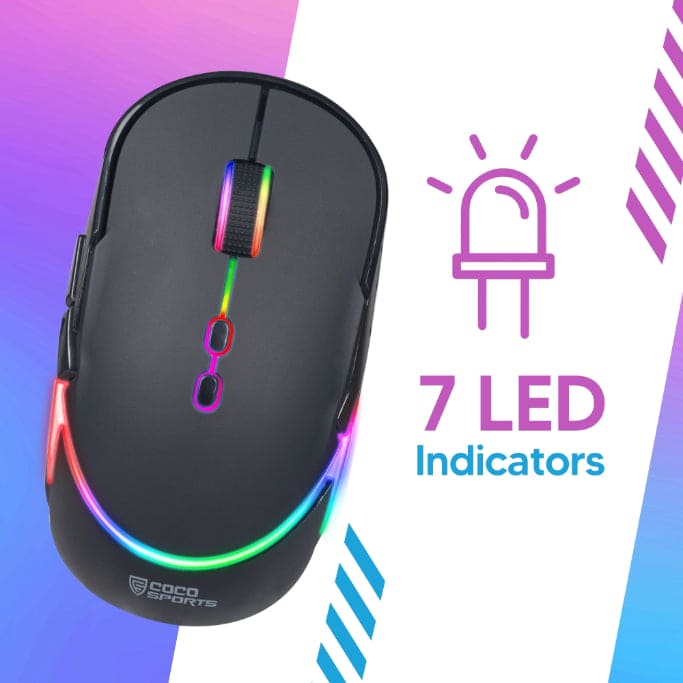 Glow multi-device wireless gaming mouse with customizable RGB lighting