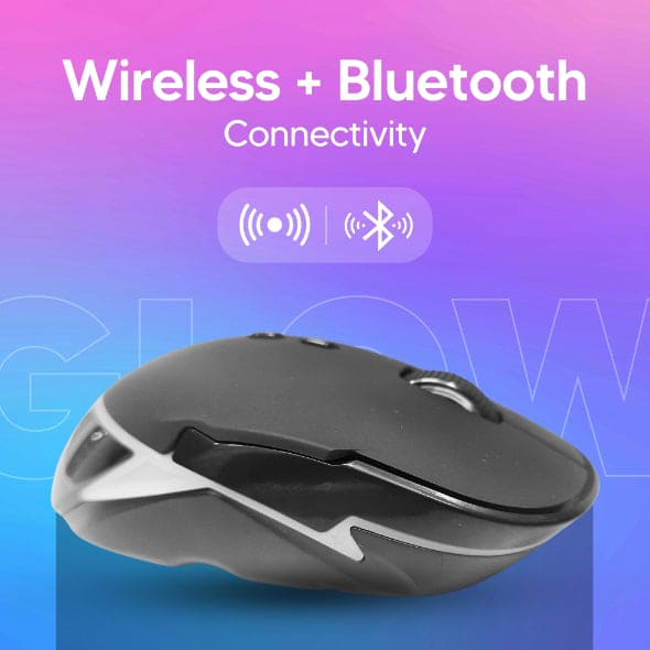 Glow multi-device wireless gaming mouse with customizable RGB lighting