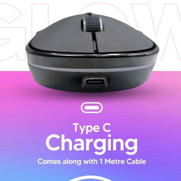 Glow multi-device wireless gaming mouse with customizable RGB lighting