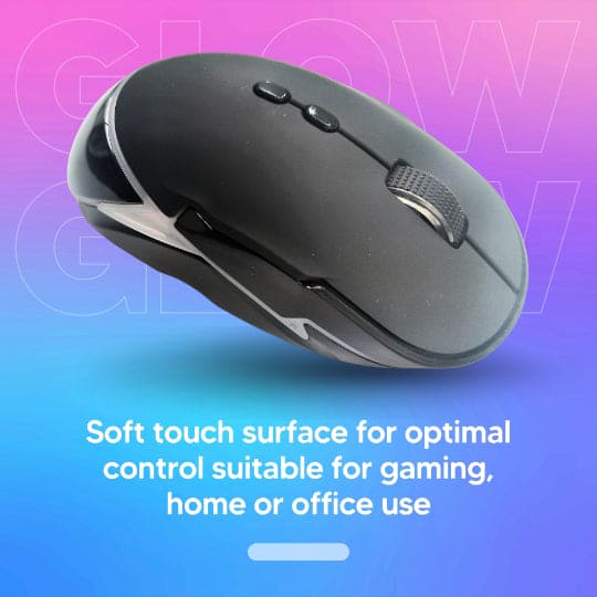Glow multi-device wireless gaming mouse with customizable RGB lighting