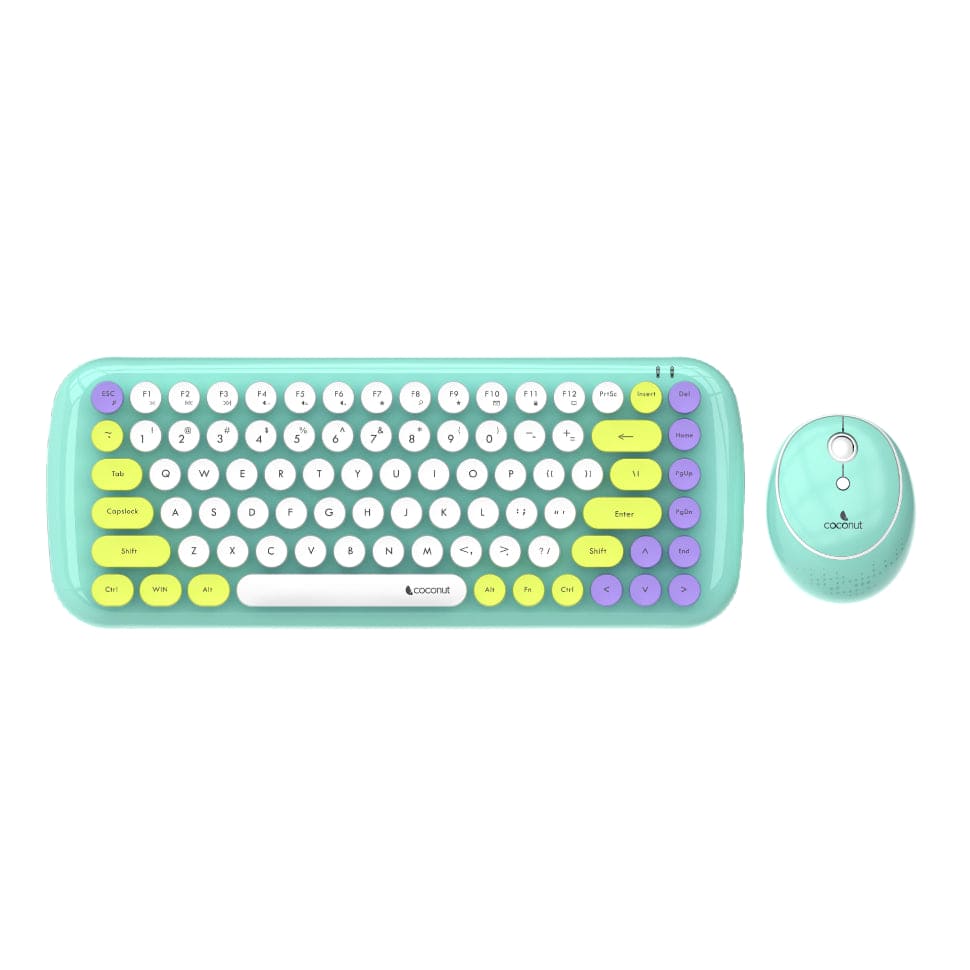 Retro wireless keyboard and mouse combo with a bling design