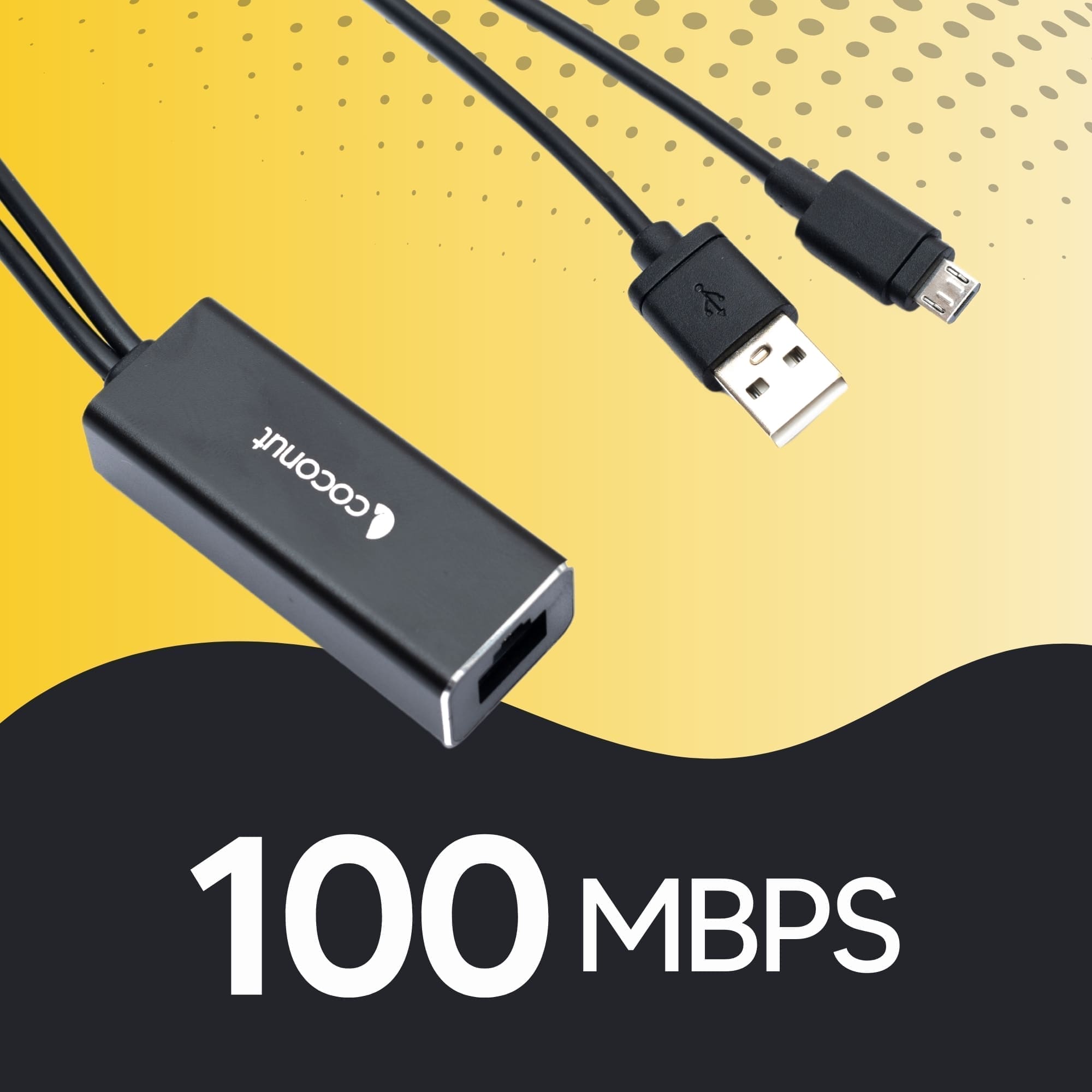 GLM04 USB/MicroUSB Ethernet Adapter for fast internet connectivity