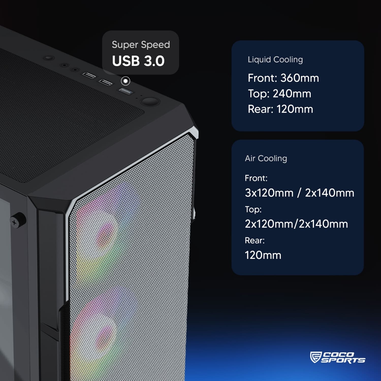 Core 200M Gaming Cabinet, Mid ATX - Black and White design