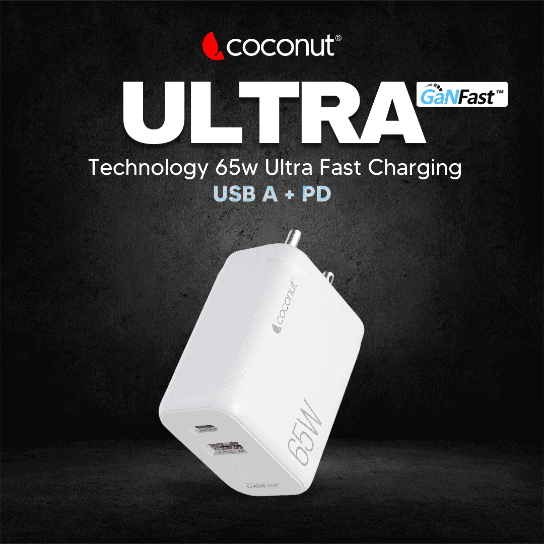 ULTRA power adapter 100-240V with Type-C, USB-A & 2m 100W cable