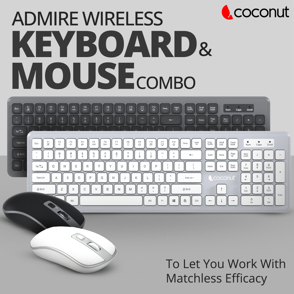 Admire Wireless Keyboard and Mouse Combo, sleek and ergonomic