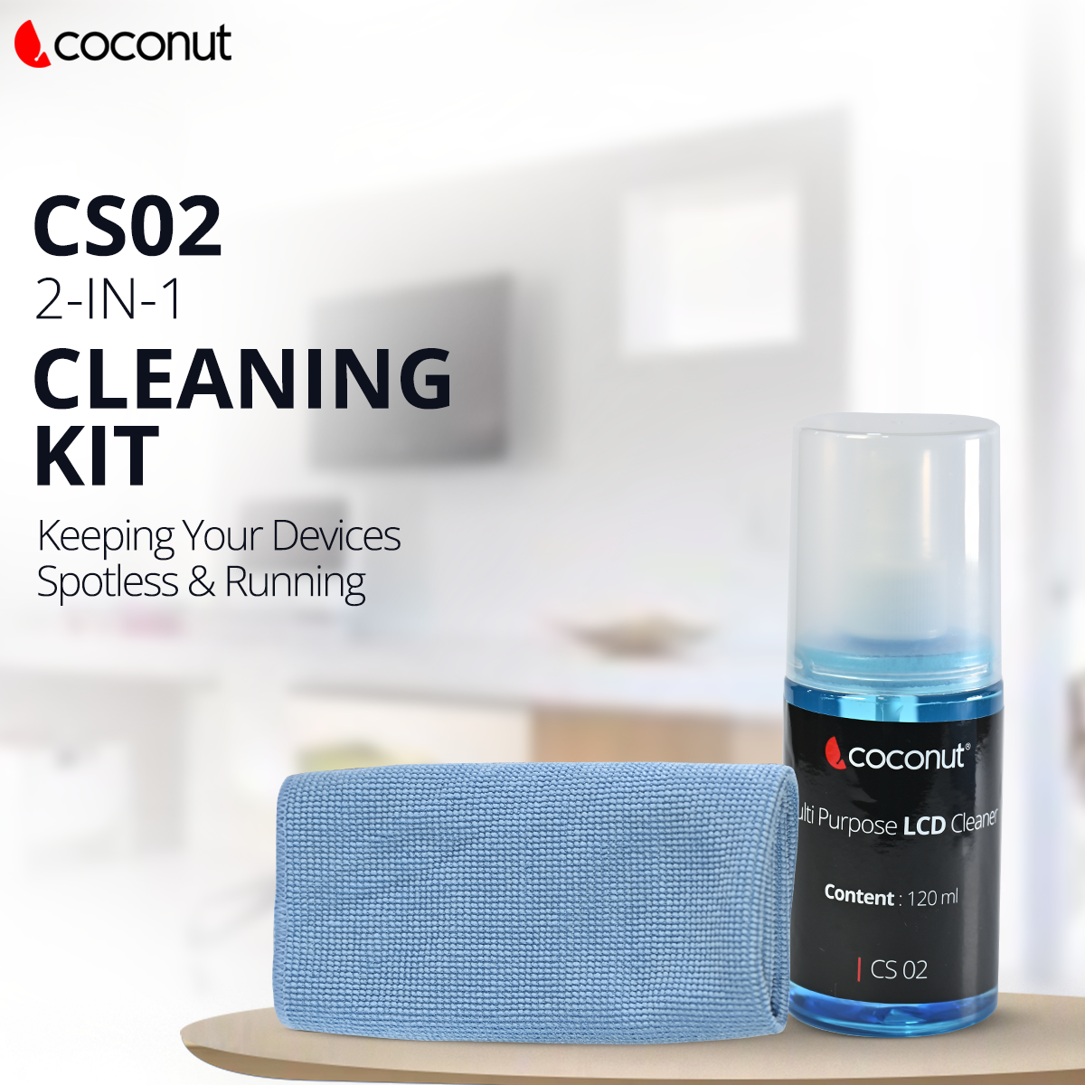 CS02 2-in-1 cleaning kit for gadgets and electronics