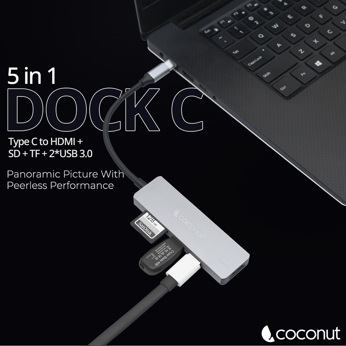 5 in 1 Dock C - Type C Multiport Hub