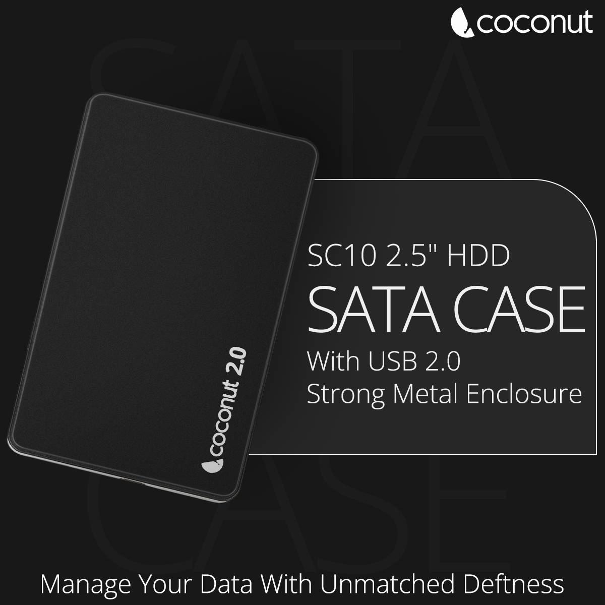 SC10 2.5-inch HDD/SSD metal USB 2.0 SATA casing, durable design