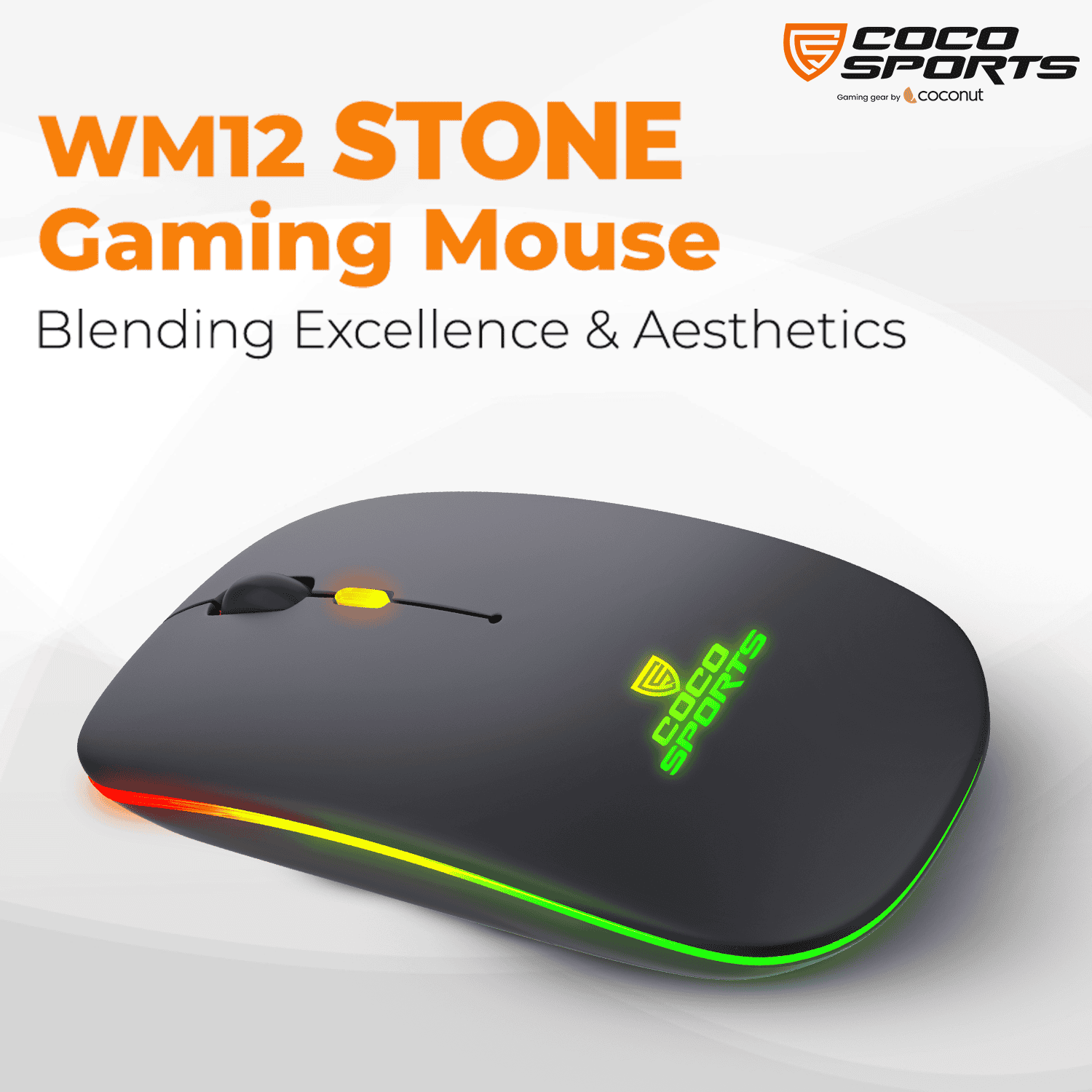 WM12 Stone Rechargeable Wireless Mouse with sleek and modern design