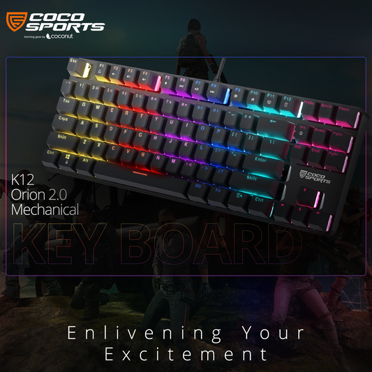 K12 Orion 2.0 TKL Mechanical Gaming Keyboard, True Red Outemu Switches