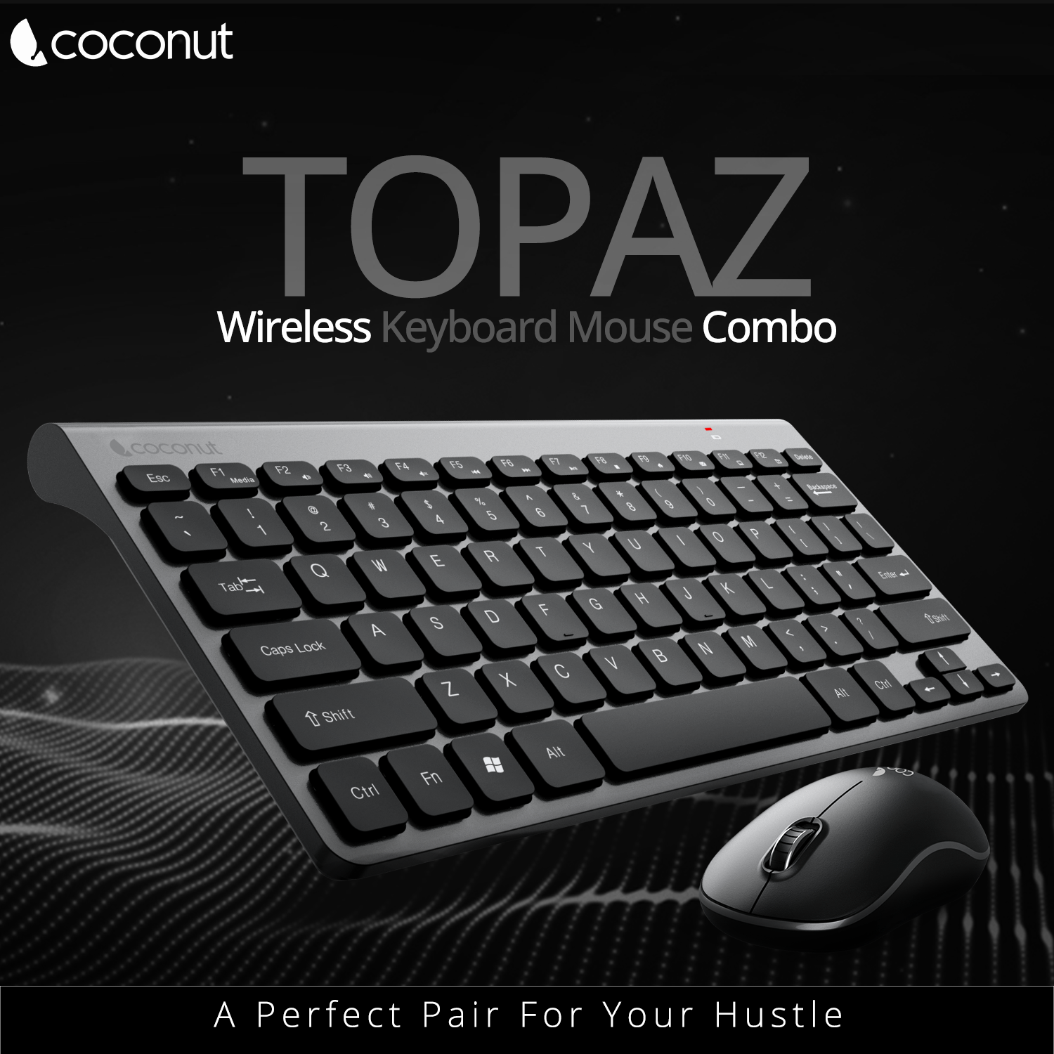 Topaz Compact Wireless Keyboard and Mouse Combo with sleek design