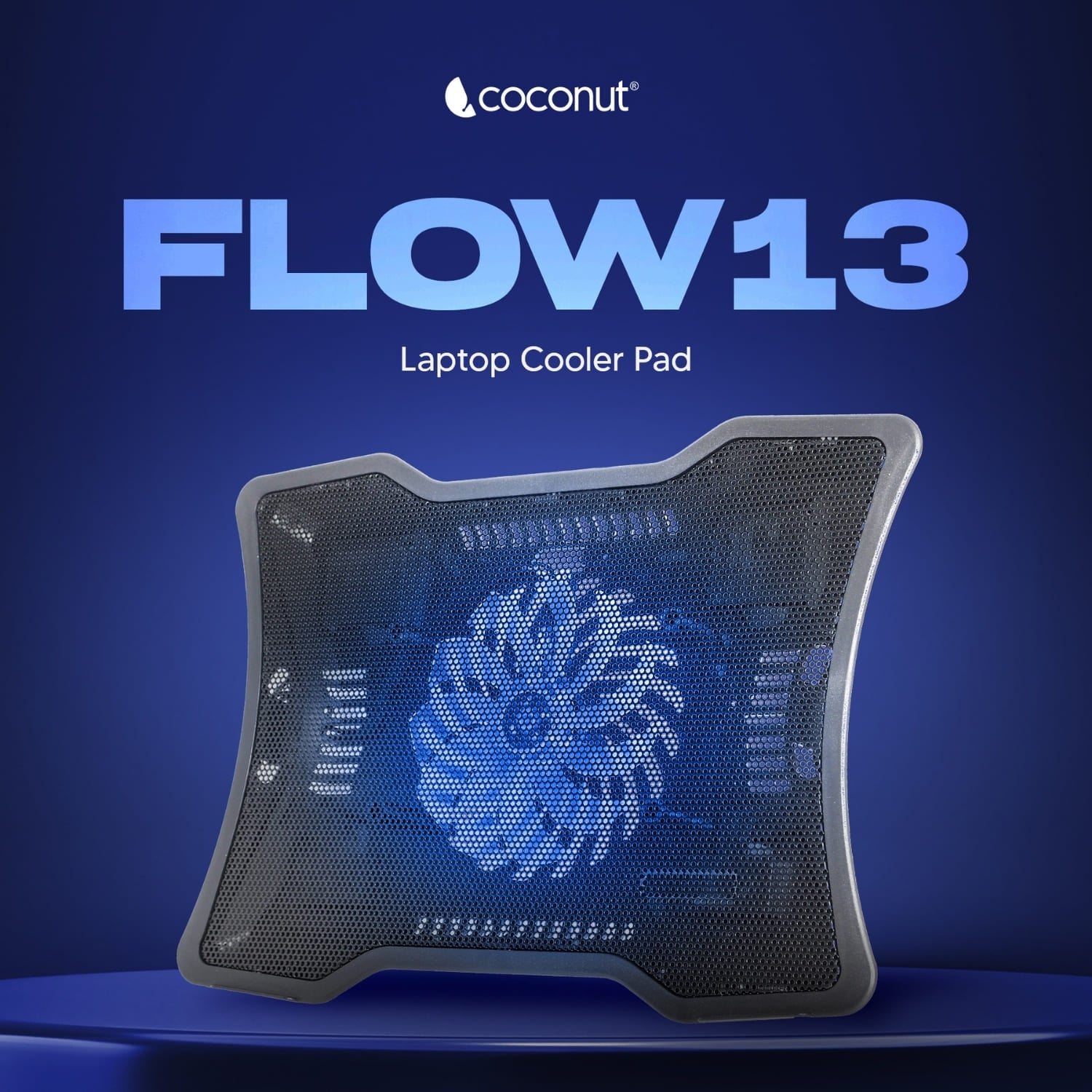 Flow 13 Laptop Cooler Stand with adjustable height and cooling fans