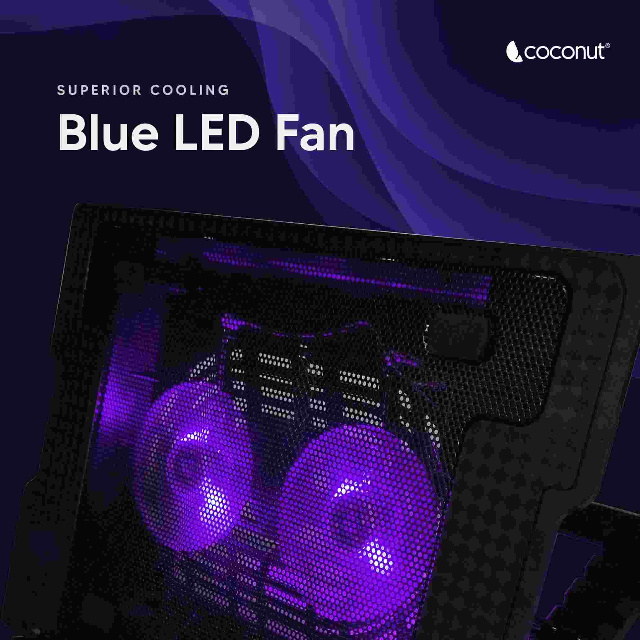 Flow14 Laptop Cooling Pad with Dual Fans, USB Ports & 5 Angles