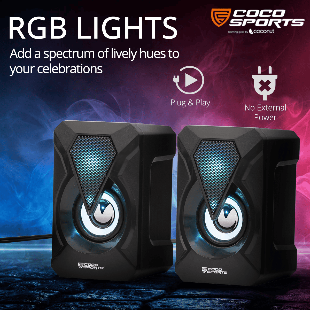 US04 Jazz USB RGB Speakers with vibrant lights for laptops & PCs
