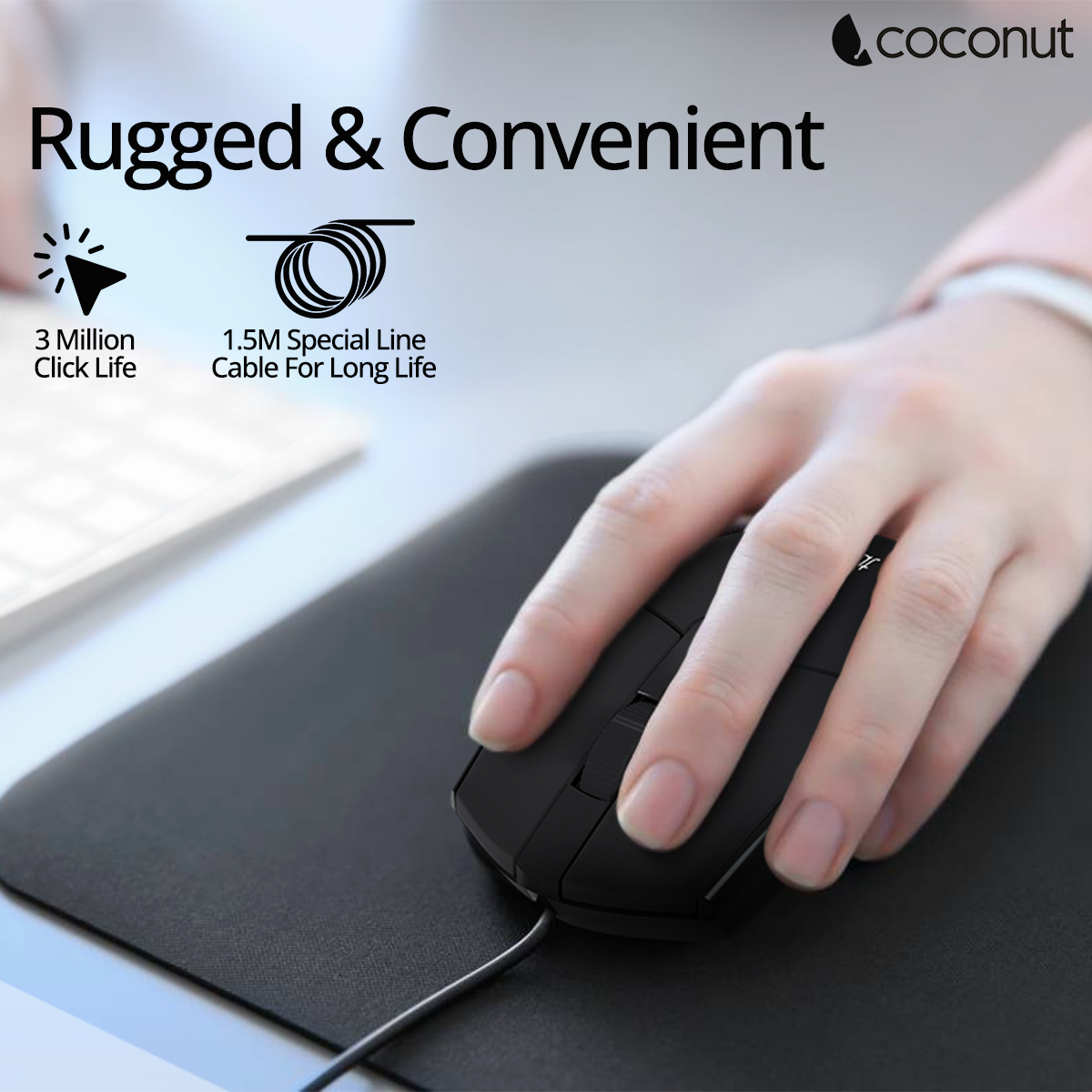 Black M15 Sigma wired mouse with individual switches and sleek design