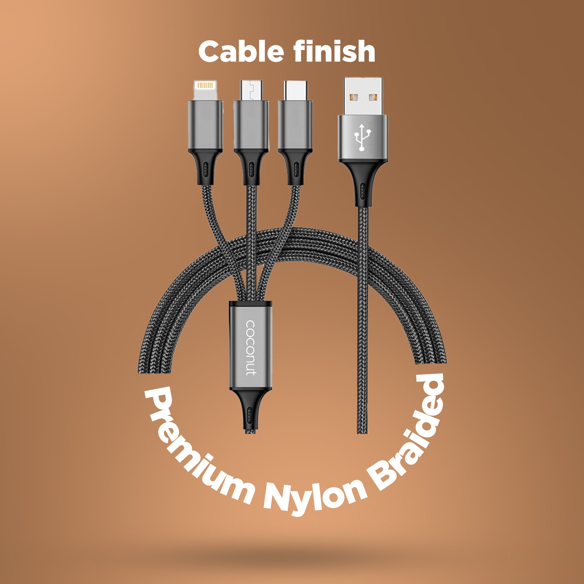 C16 3-in-1 Cable 3A, 1M length for multiple devices