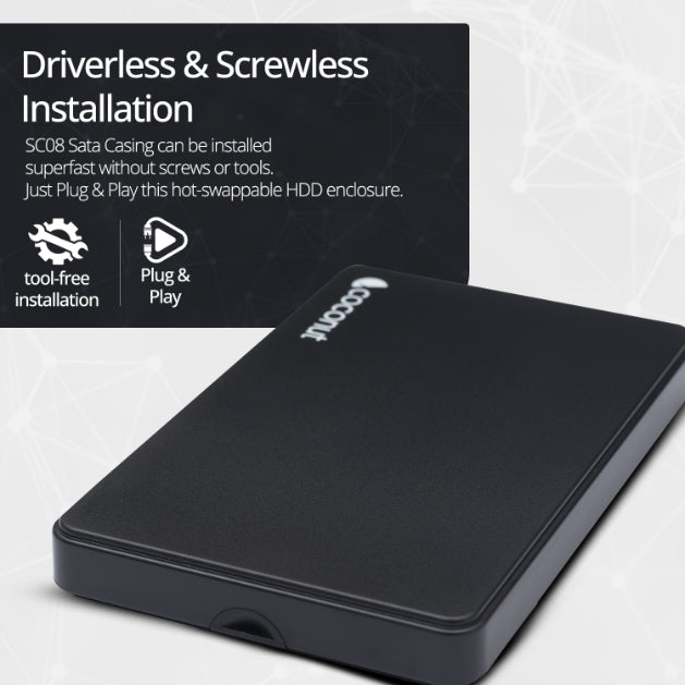 SC08 2.5-inch HDD/SSD USB 3.0 SATA casing for fast data transfer