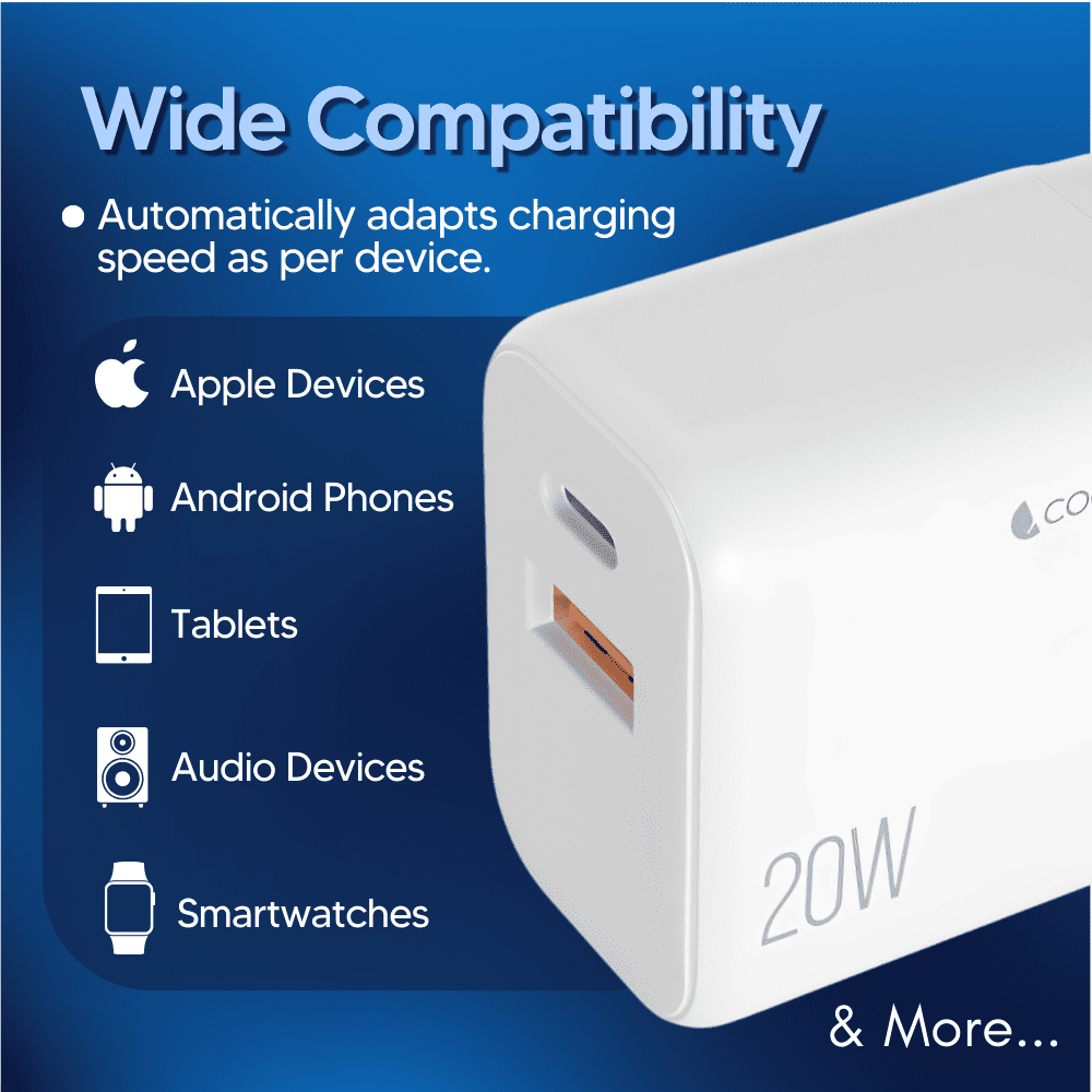 ACCO Adapter 100-240V 50/60Hz with 1USB A, 20W power