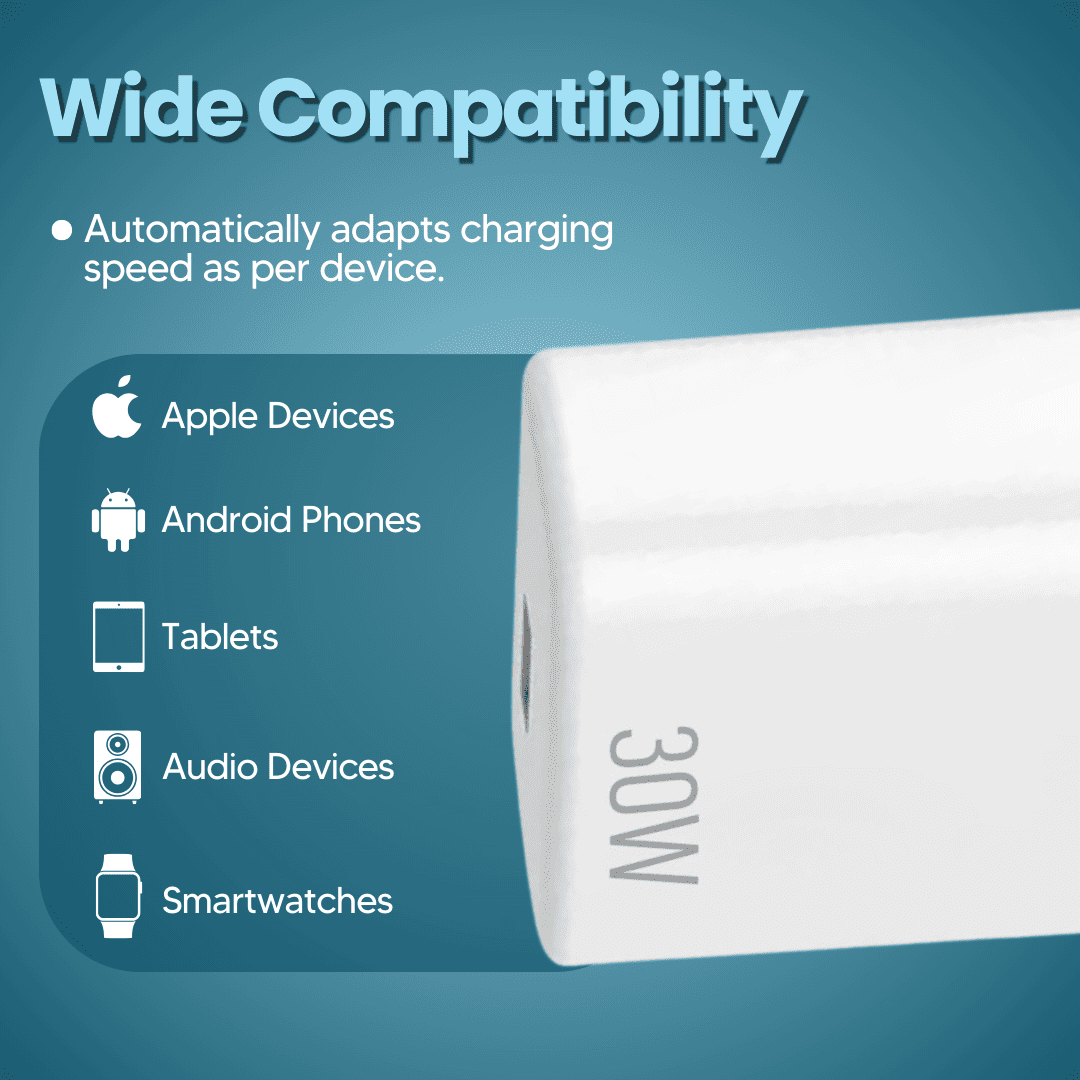 FLASH adapter 100-240V 50/60Hz, 1 USB port, 30W, USB A support