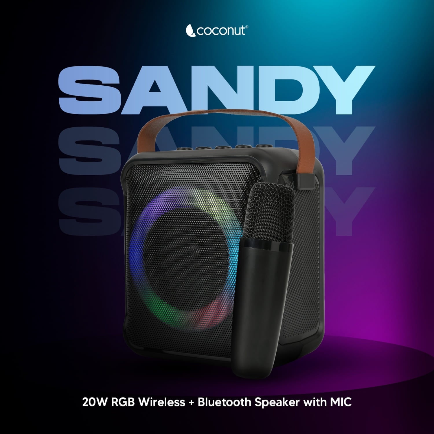 Vibrant RGB Karaoke speaker with microphone for dynamic music experience