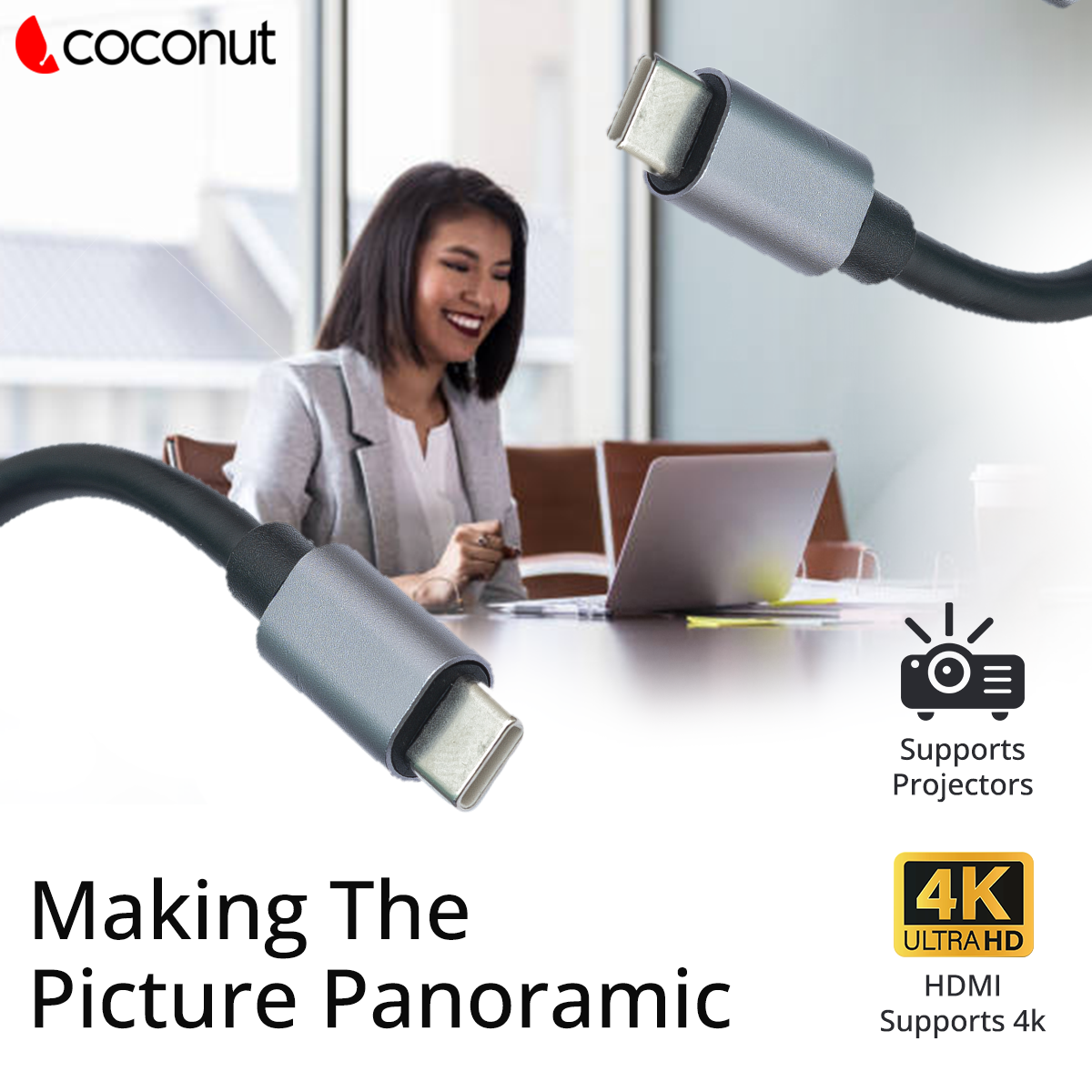 Type C to 4K HDMI Adapter for high-quality video output