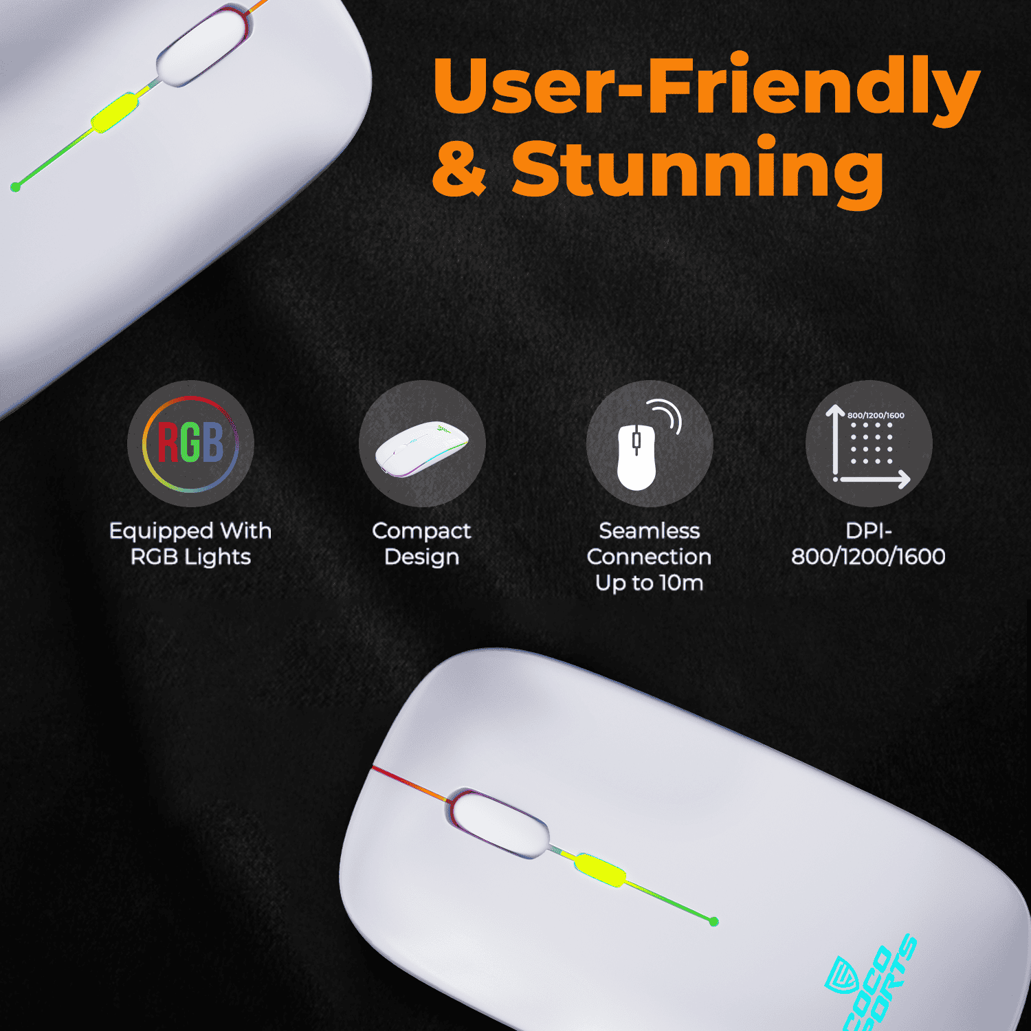 WM12 Stone Rechargeable Wireless Mouse with sleek and modern design