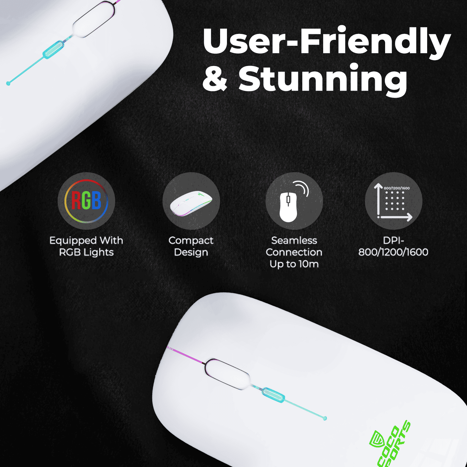 WM12 Stone Rechargeable Wireless Mouse with sleek and modern design