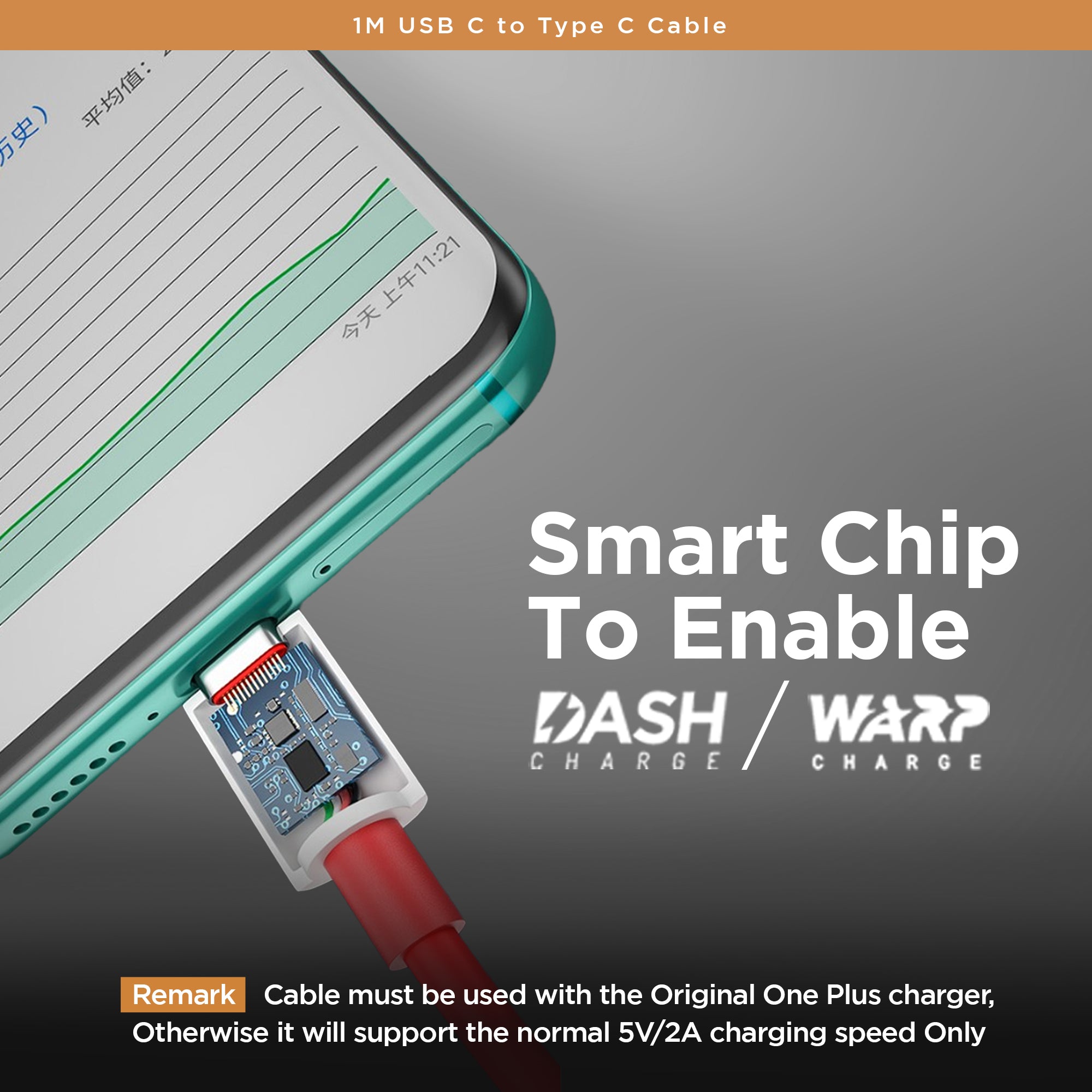 1M USB-C to Type-C Cable for Fast Charging and Data Transfer