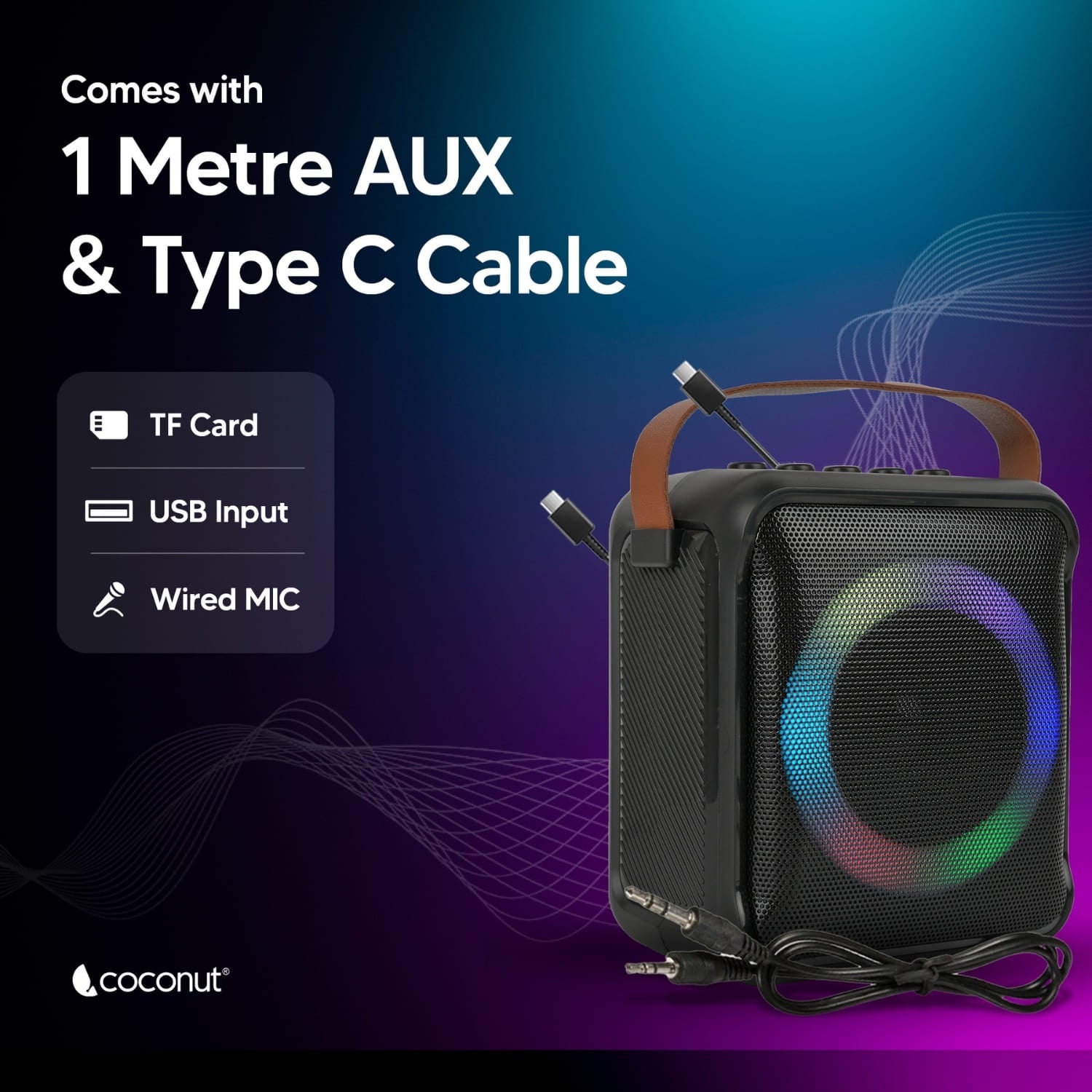 Vibrant RGB Karaoke speaker with microphone for dynamic music experience