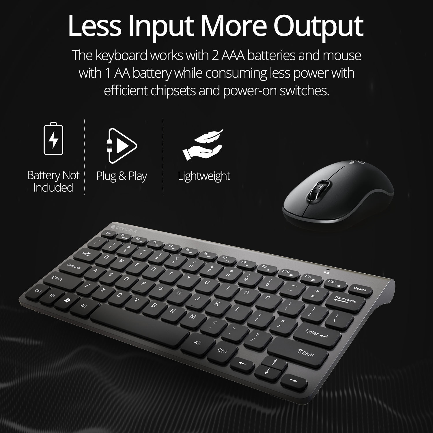 Topaz Compact Wireless Keyboard and Mouse Combo with sleek design
