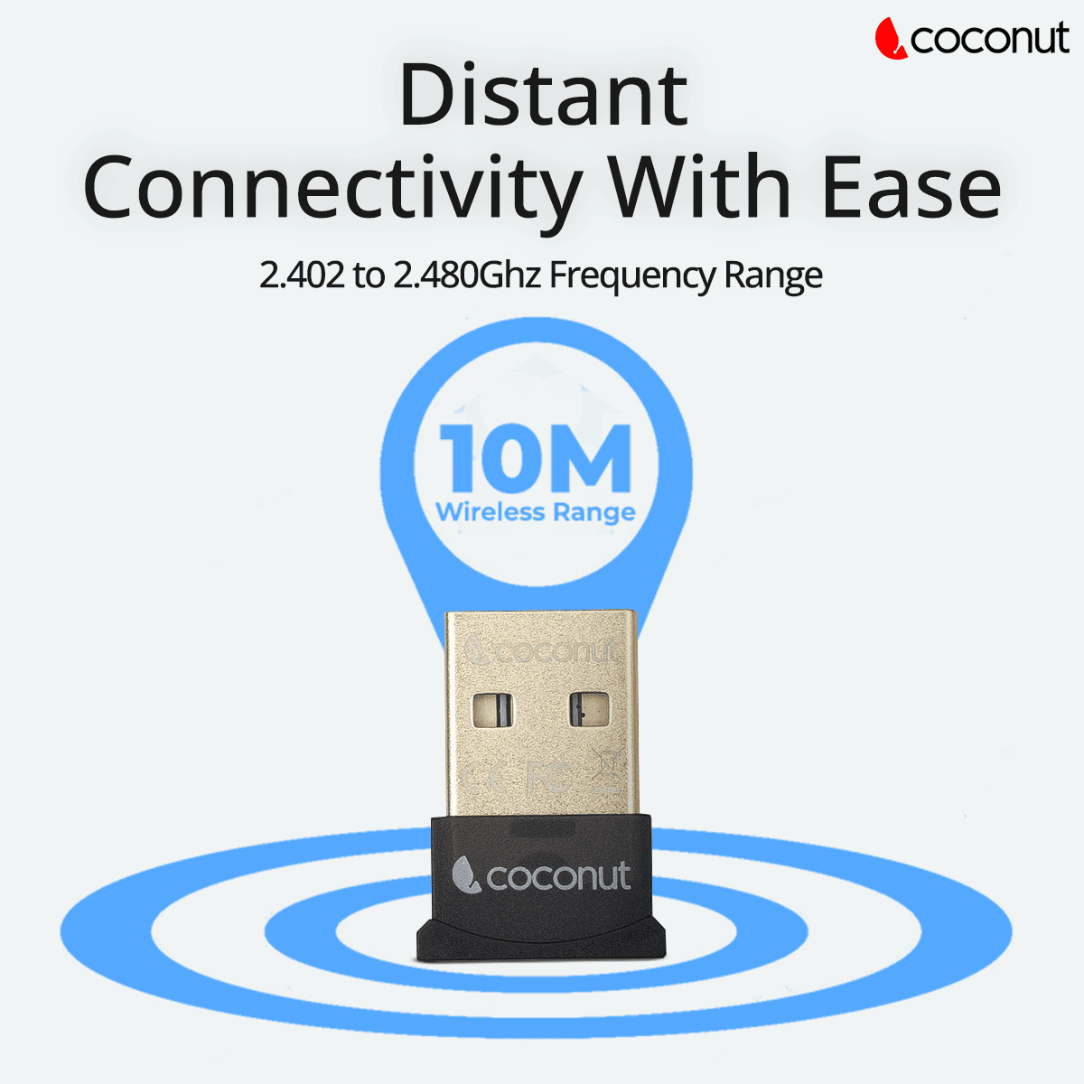 WA03 Bluetooth Adapter, Bluetooth 5.0, Gold Plated Design