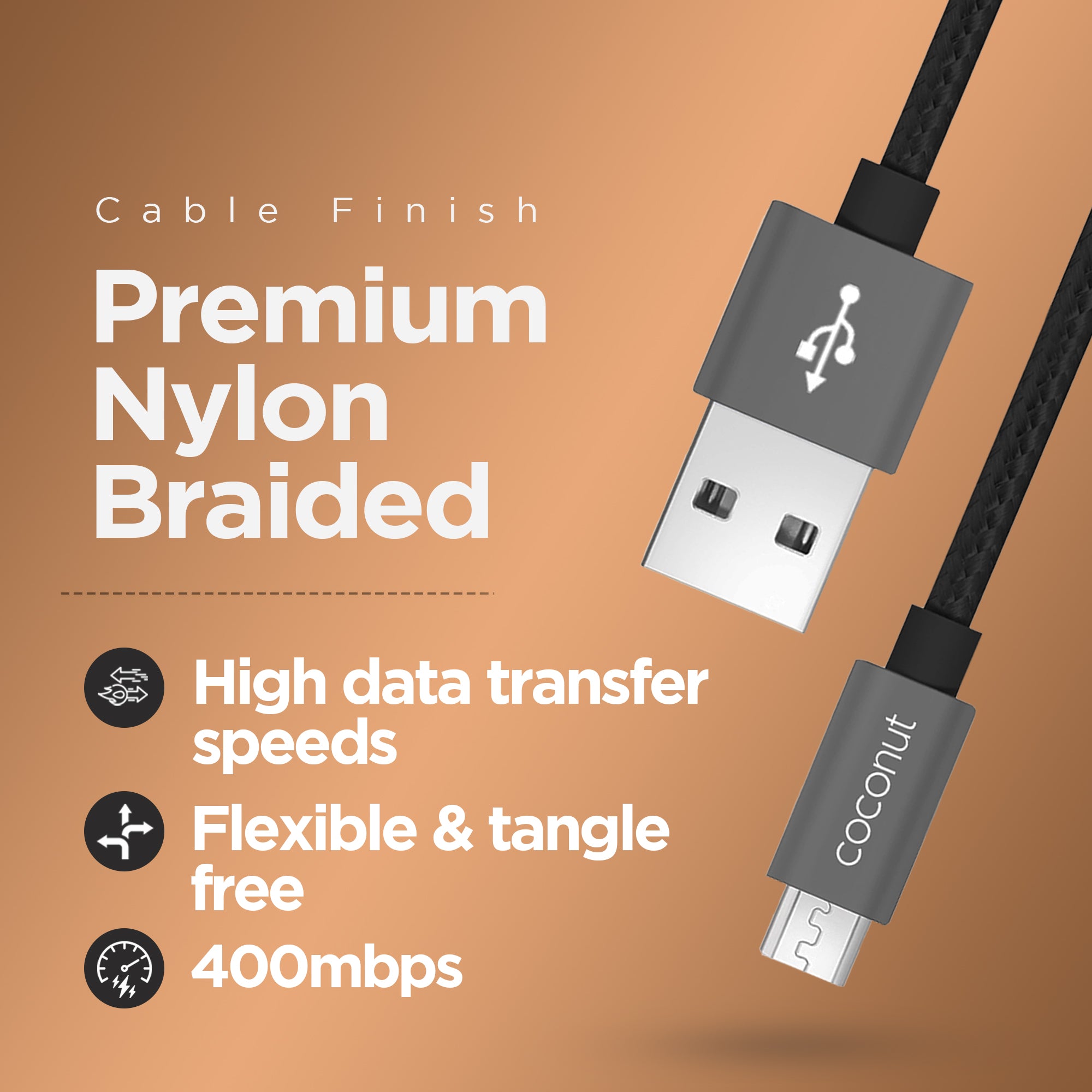 1M C12 Micro USB Charge & Sync Cable for devices