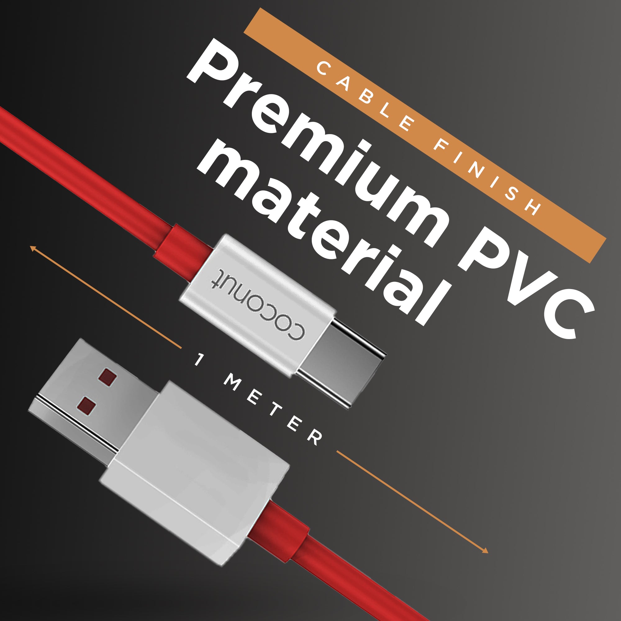 1m C14 Dash/Warp USB A to Type C Cable for fast charging