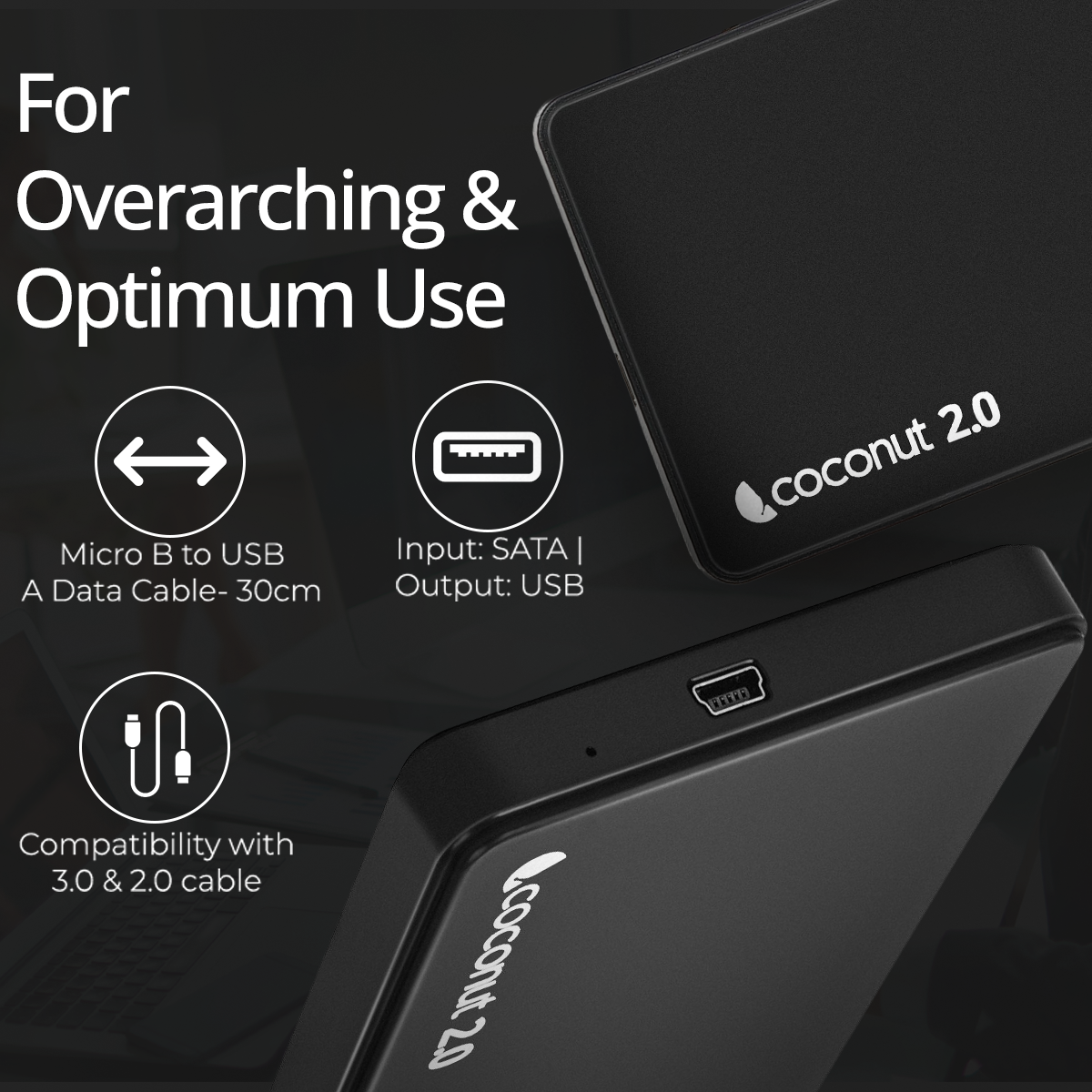 SC10 2.5-inch HDD/SSD metal USB 2.0 SATA casing, durable design