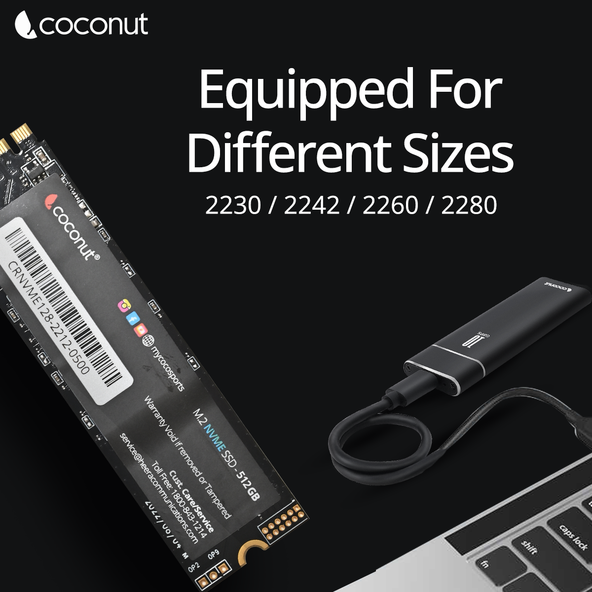 SC12 M.2/NVMe SSD case with premium metal body, USB 3.1 speeds