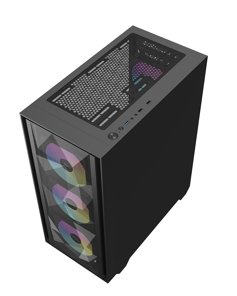 Nova 660 RGB Gaming Cabinet – Geometric Mesh Front | 280mm Liquid Cooling