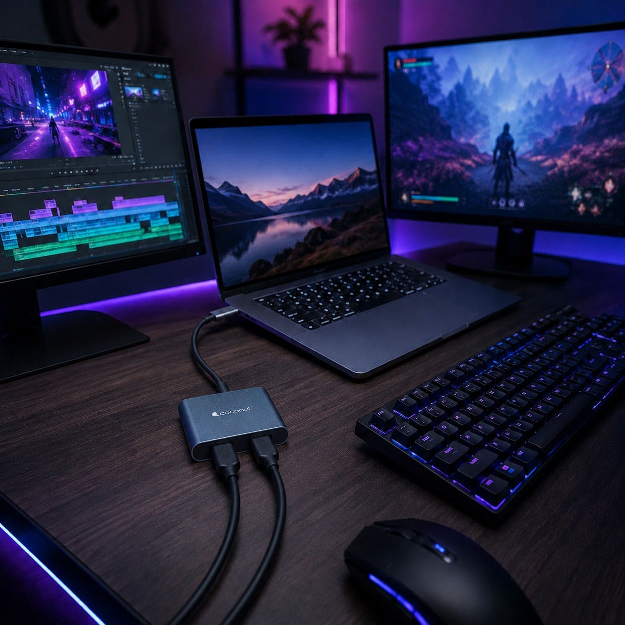 4 in 1 Dock B Type C Hub with Dual HDMI 4K