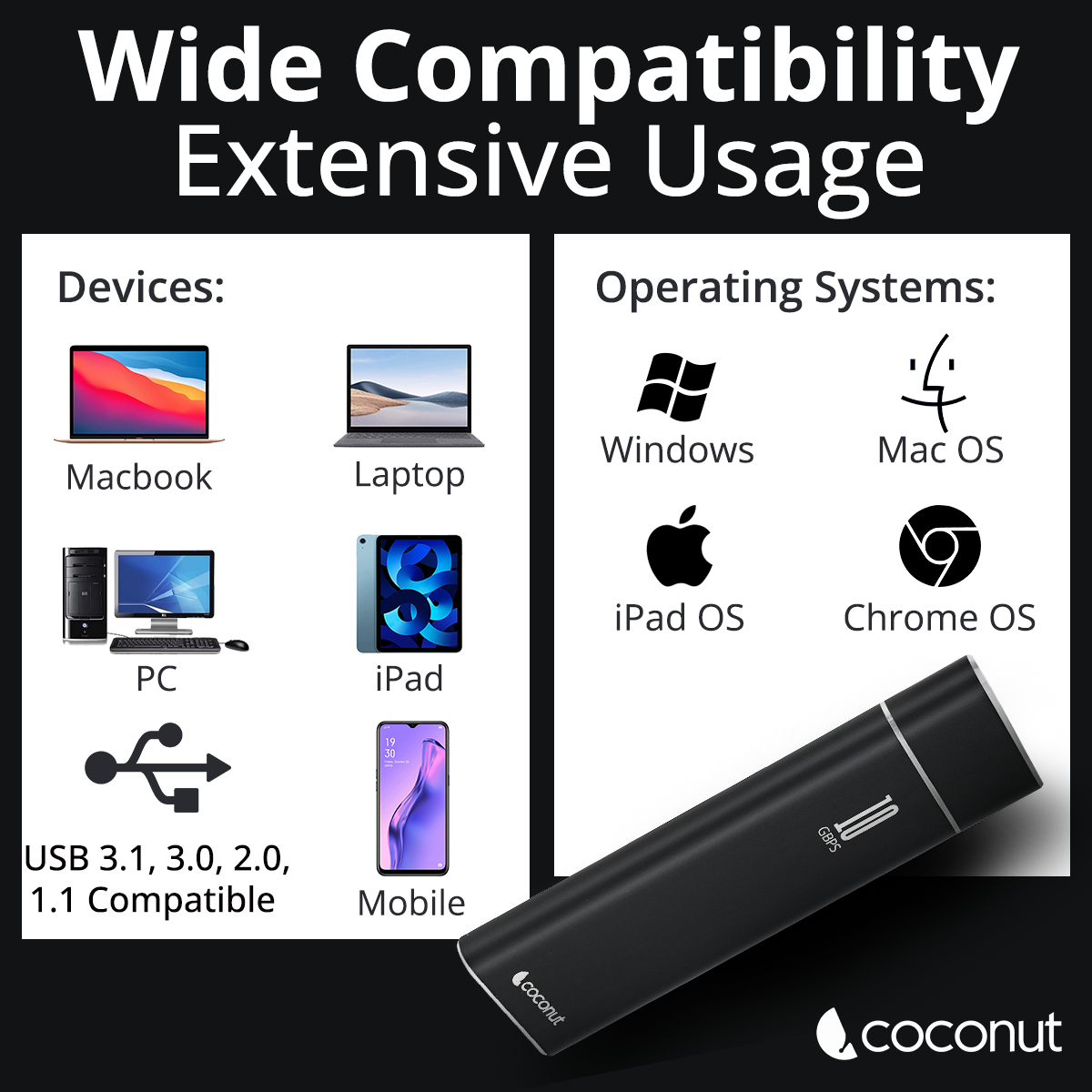 SC12 M.2/NVMe SSD case with premium metal body, USB 3.1 speeds
