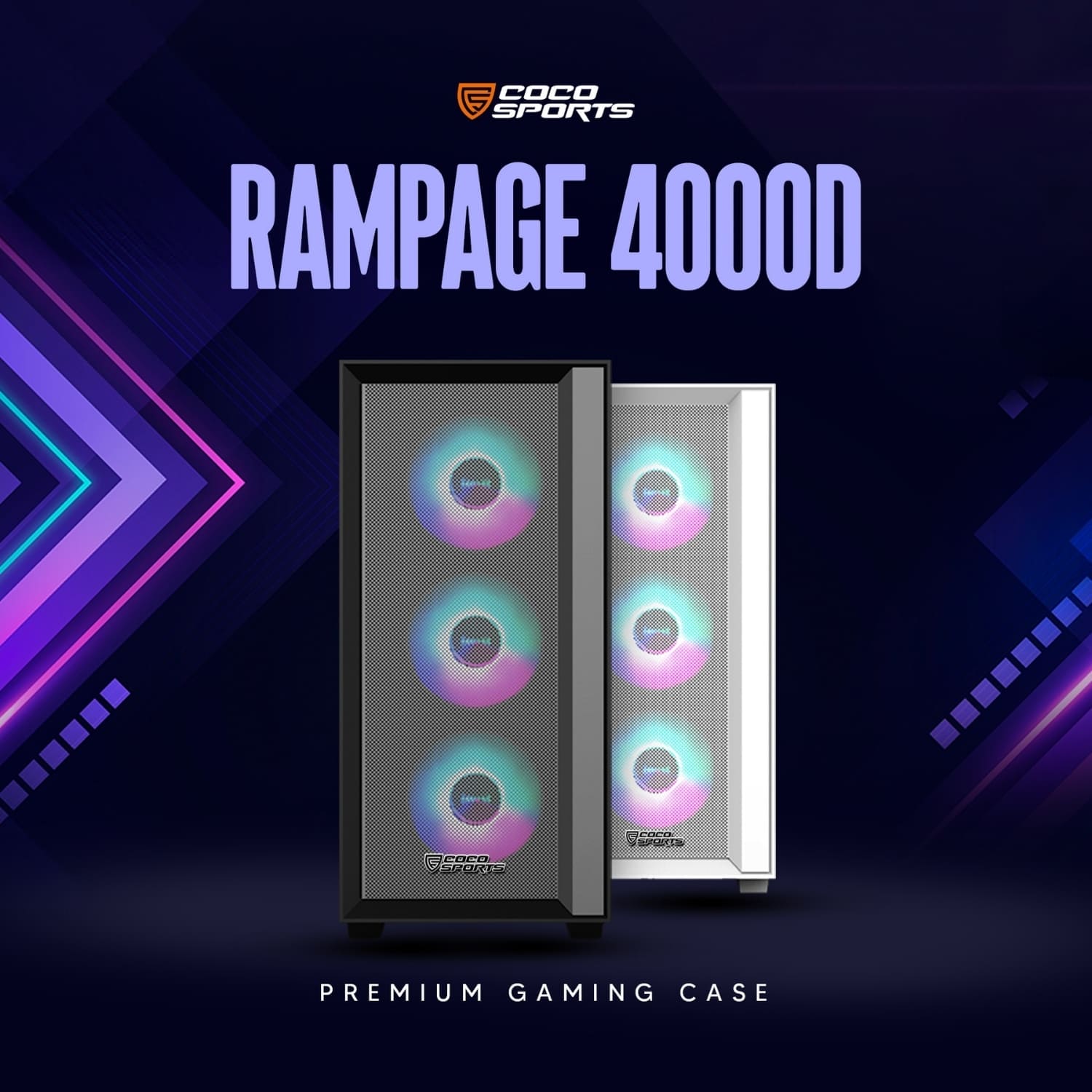 RAMPAGE 4000D Gaming Cabinet, Black & White, E-ATX Motherboard Support