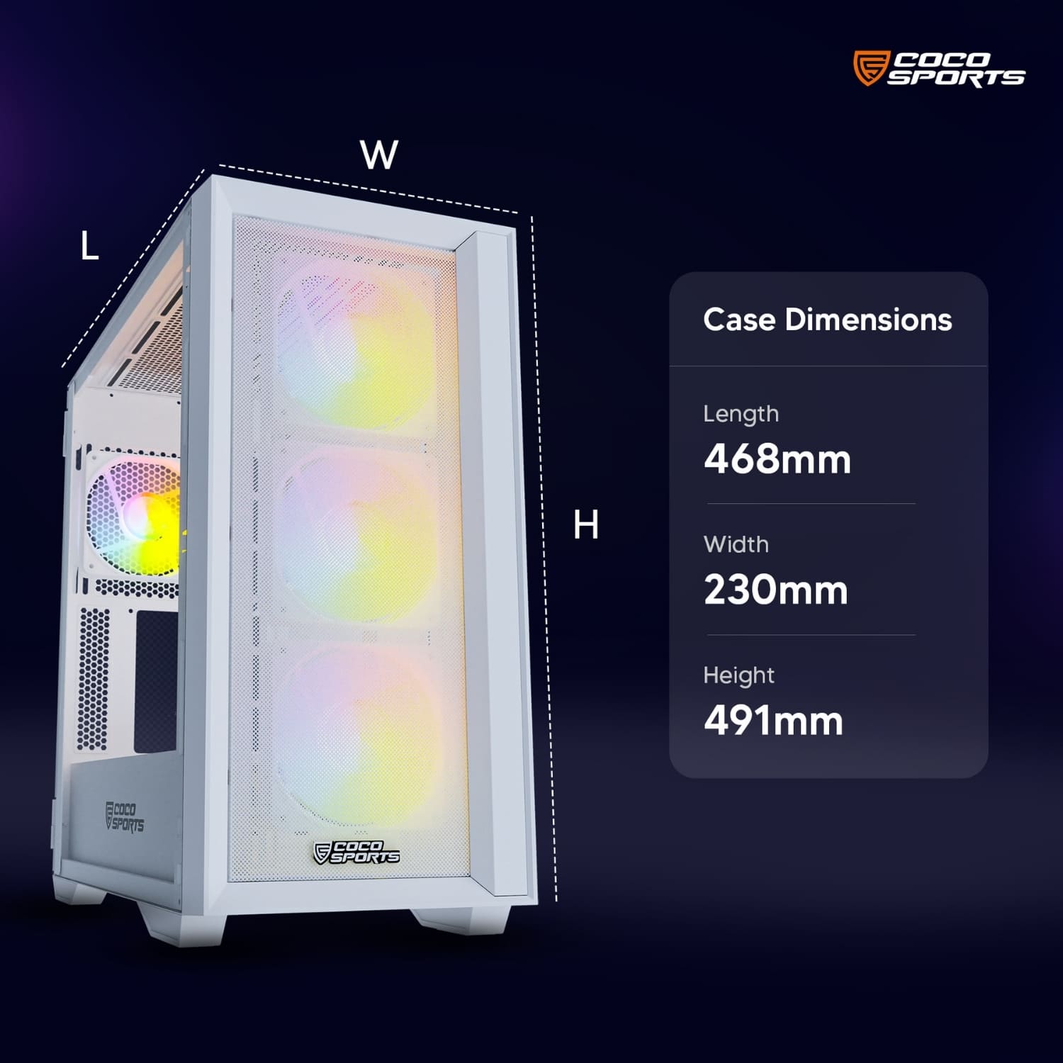 RAMPAGE 4000D Gaming Cabinet, Black & White, E-ATX Motherboard Support