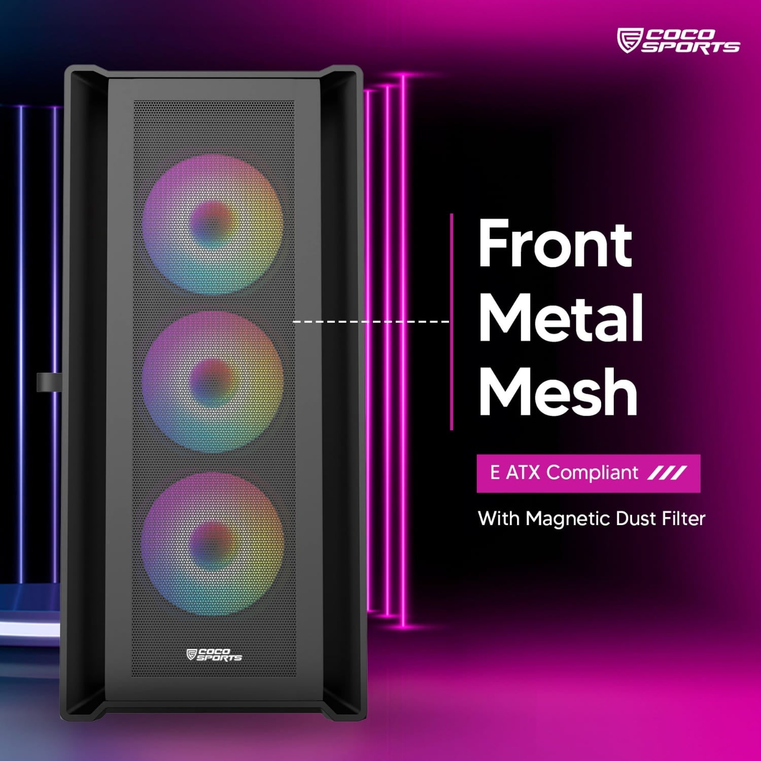 RAMPAGE 5000D Gaming Cabinet in white and black with E-ATX support