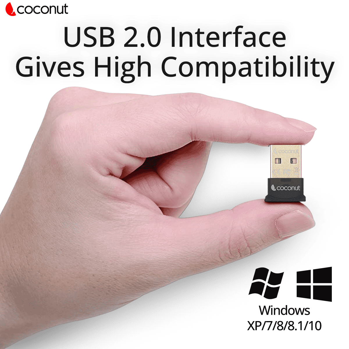 WA03 Bluetooth Adapter, Bluetooth 5.0, Gold Plated Design